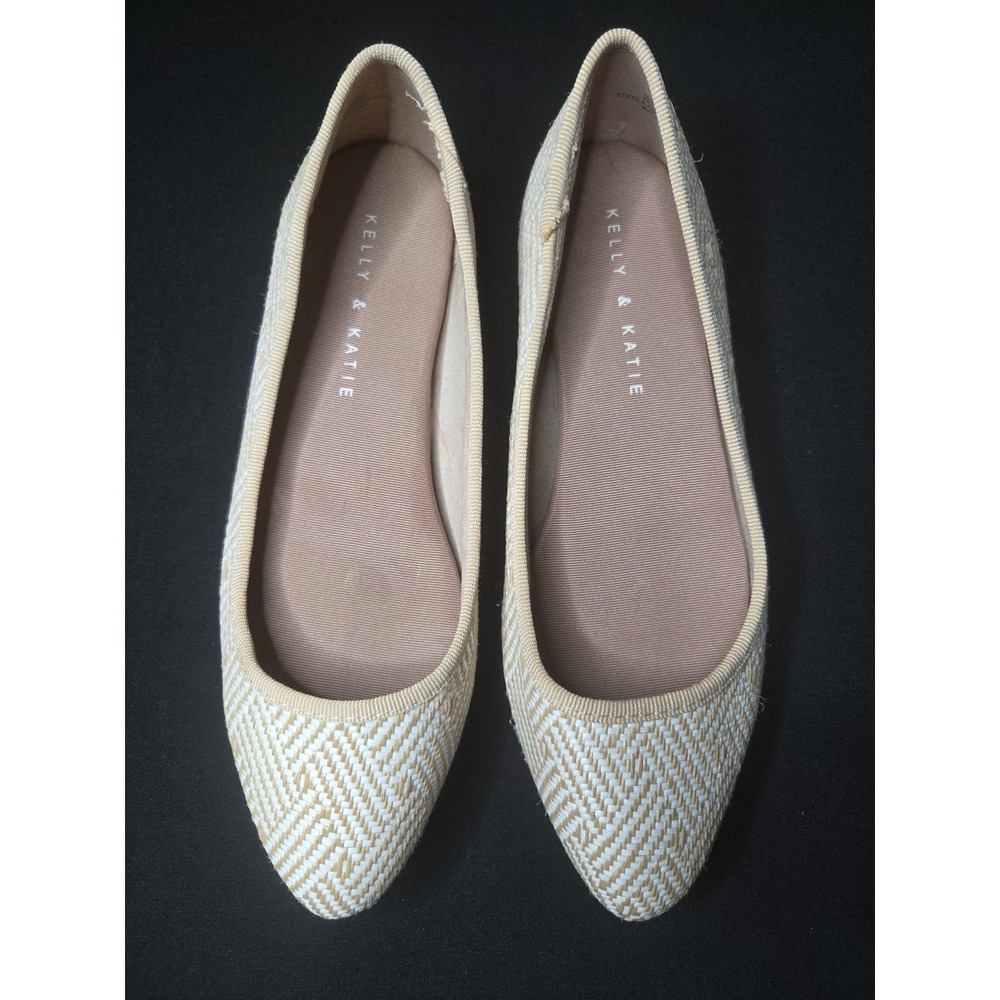 Kelly & Katie woven straw flats size 6 Designer Work Casual